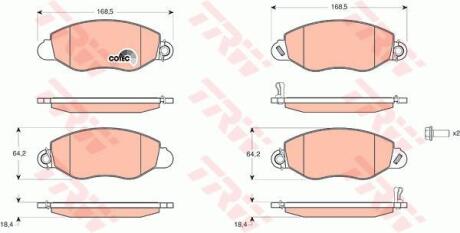Комплект гальмівних колодок з 4 шт. дисків TRW GDB1461