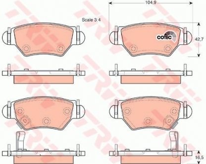 Комплект гальмівних колодок TRW GDB1471