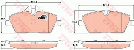 Комплект гальмівних колодок до дискових гальм TRW GDB1611 (фото 1)