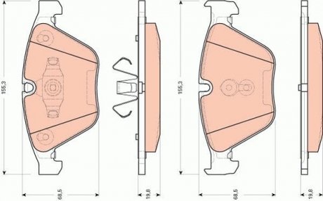 Комплект гальмівних колодок до дискових гальм TRW GDB1729