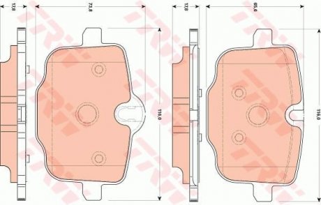 Комплект гальмівних колодок з 4 шт. дисків TRW GDB1869