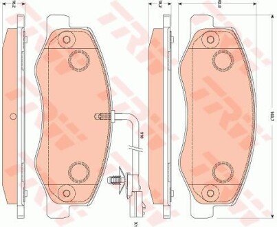 Комплект гальмівних колодок з 4 шт. дисків TRW GDB1885