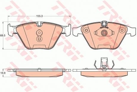 Комплект гальмівних колодок - дискові TRW GDB2021