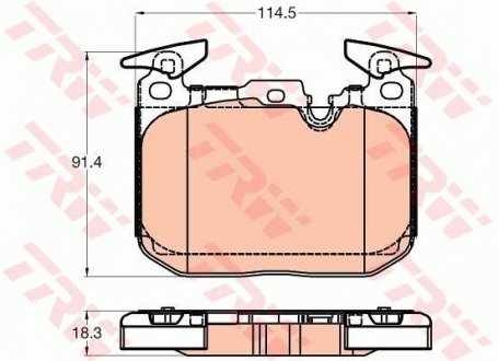 Комплект гальмівних колодок з 4 шт. дисків TRW GDB2031 (фото 1)