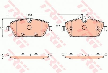 Комплект гальмівних колодок з 4 шт. дисків TRW GDB2038 (фото 1)