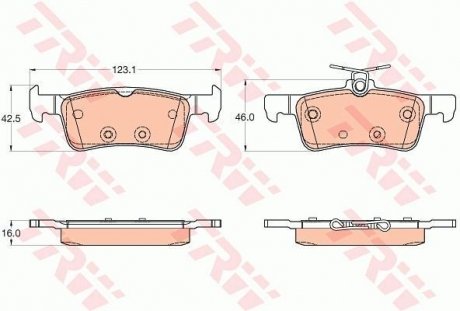 Комплект гальмівних колодок з 4 шт. дисків TRW GDB2055