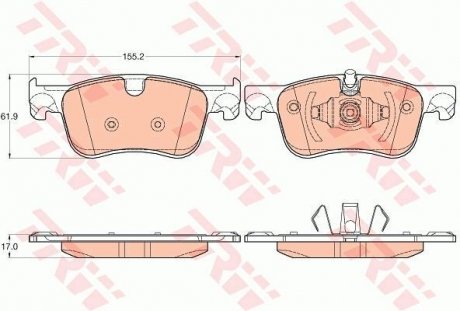 Комплект гальмівних колодок з 4 шт. дисків TRW GDB2062