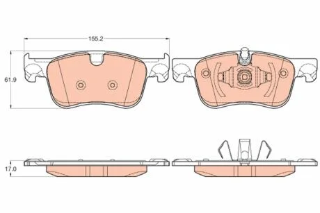 Комплект гальмівних колодок з 4 шт. дисків TRW GDB2062