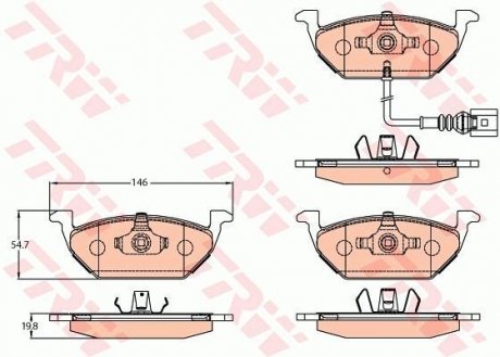 Комплект гальмівних колодок - дискові TRW GDB2108