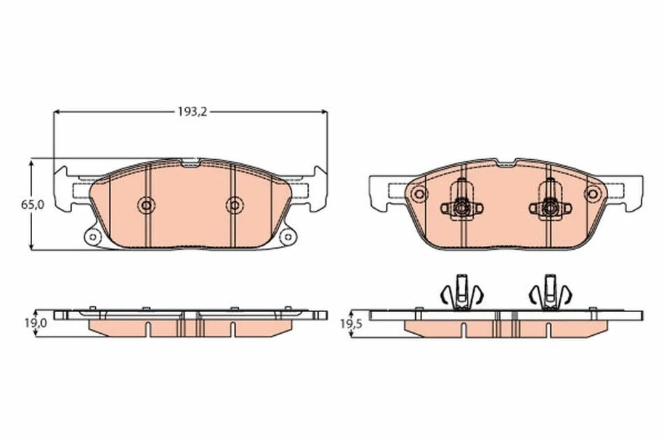 Комплект гальмівних колодок з 4 шт. дисків TRW GDB2167 (фото 1)