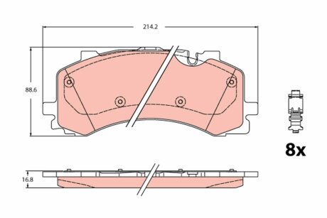Комплект гальмівних колодок з 4 шт. дисків TRW GDB2235