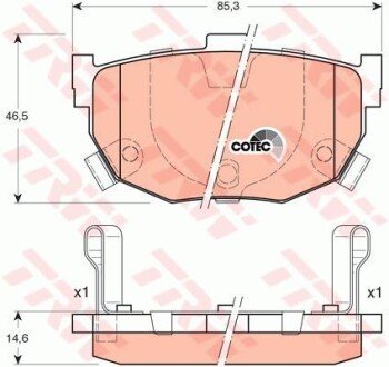 Колодка гальм. диск. HYUNDAI ELANTRA задн. TRW GDB3170