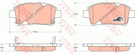 Комплект гальмівних колодок TRW GDB3242