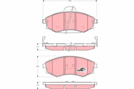 Колодки тормозные дисковые передние Hyundai Sonata (NF) 2.4I 04.11-/Kia Magentis II 05.10- TRW GDB3256
