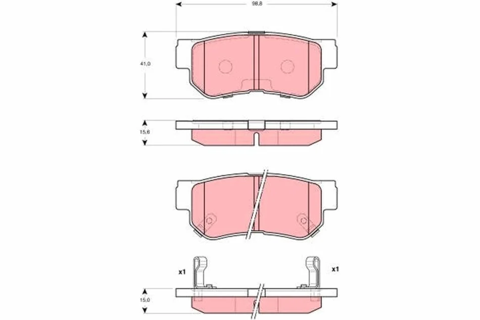 Комплект гальмівних колодок з 4 шт. дисків TRW GDB3298 (фото 1)