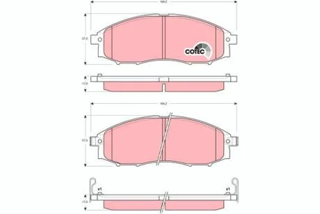 Комплект гальмівних колодок з 4 шт. дисків TRW GDB3340