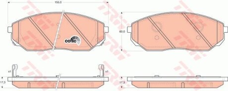 Комплект гальмівних колодок з 4 шт. дисків TRW GDB3343