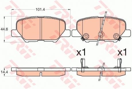 Комплект гальмівних колодок - дискові TRW GDB3583