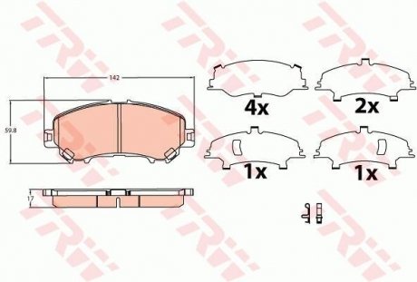 Комплект гальмівних колодок TRW GDB3622