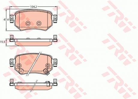 Комплект гальмівних колодок TRW GDB3632 (фото 1)