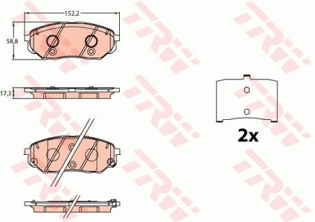 Комплект гальмівних колодок до дискових гальм TRW GDB3638