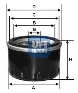 Фільтр масляний FORD FOCUS 04-, MAZDA 3,5,6 02- UFI 23.413.00 (фото 1)