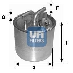 Фільтр паливний AUDI A8 3.0-4.2 TDI 03-10 (OE) UFI 24.002.00