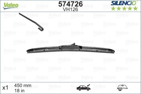 Фото щітка склоочисника Valeo 574726 Щітка склоочисника Valeo 574726