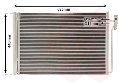 Конденсор кондиціонера RANGE ROVER ALL 02- Van Wezel 02005182