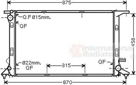 Радiатор охолодження AUDI A4/A7 Van Wezel 03002290