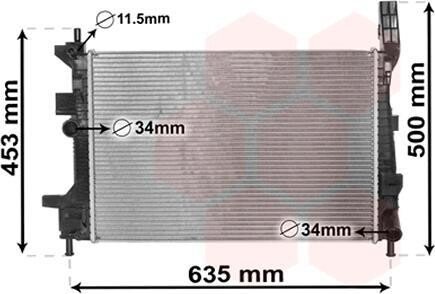 Радіатор охолодження FORD FOCUS/TRANSIT Van Wezel 18002578
