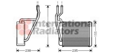 Радіатор обігрівача FD FIESTA5/FUSION ALL 02- Van Wezel 18006329