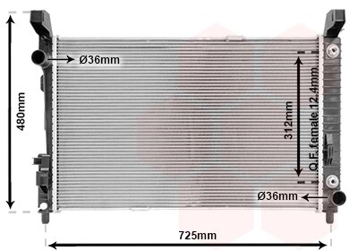 Радіатор охолодження двигуна MERCEDES A W169/ B W245 04>12 Van Wezel 30002364