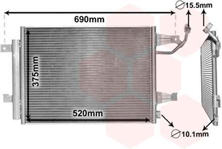 Радіатор кондиціонера MITSUBISHI COLT 04- Van Wezel 32005177