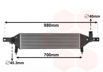 Інтеркулер NISSAN QASHQAI 2/10>14 J10 Van Wezel 33004409