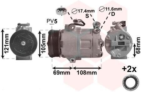 Компресор кондиціонера OPEL ASTRA G 98- Van Wezel 3700K316