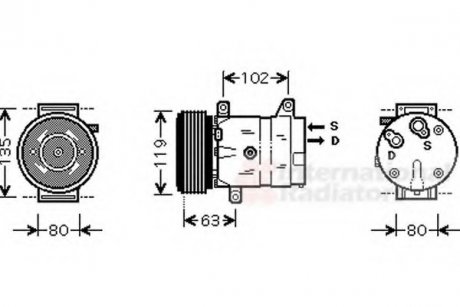 Компресор кондиціонера Van Wezel 4300K440 (фото 1)