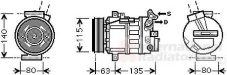 Компресор кондиціонера Van Wezel 4300K486