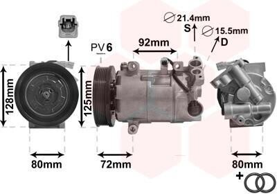 Компресор кондиціонера RENAULT MEGANE/SCENIC 2009- Van Wezel 4300K489