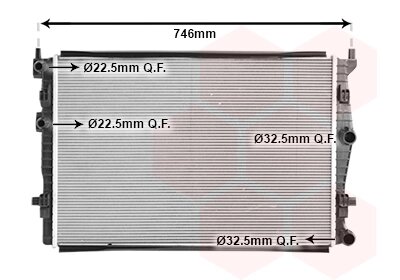 Радіатор охолодження AUDI A3/ VOLKSWAGEN CADDY/TOURAN/T-ROC 10/17+ Van Wezel 58012733