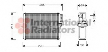 Радіатор опалювача HEATER S60/XC70/V70/S80 Van Wezel 59006110