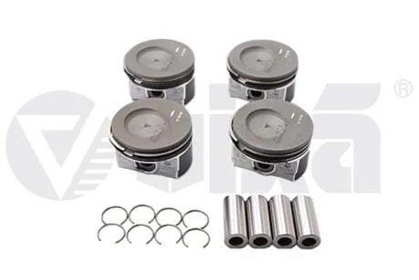 Комплект поршнів (з пальцями та кільцями) Audi A1, A3/VW Golf/Skoda Octavia 1.2 (CBZB, CBZA) (10-) VIKA 11071700301