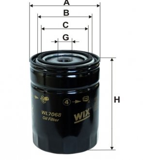 Фільтр масляний AUDI, VW (вир-во UA) /OP525 WIX FILTERS WL7068 (фото 1)