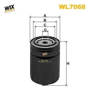 Фільтр масляний Audi, FIAT, VW, SEAT, Renault diesel engines (WIX) WIX FILTERS WL7068