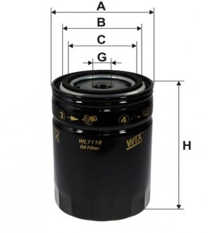 Фільтр масляний (вир-во WIX-Filtron UA) /OP563/1 WIX FILTERS WL7118