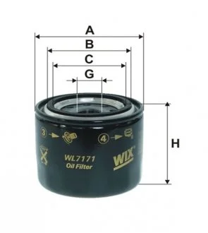 Фільтр масляний Hyundai, Kia, Mazda, Subaru, Mitsubishi (WIX) WIX FILTERS WL7171