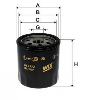 Фильтр масляный TOYOTA, LEXUS (WIX) WIX FILTERS WL7172