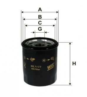 Фільтр масляний Toyota, COROLLA 1.6GTI 87-93, 1.4i, 1.6i 01- (WIX) WIX FILTERS WL7177