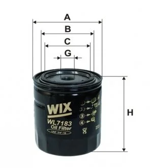 Фільтр масляний OPEL Omega (вир-во WIX-Filtron UA) OP625/ WIX FILTERS WL7183