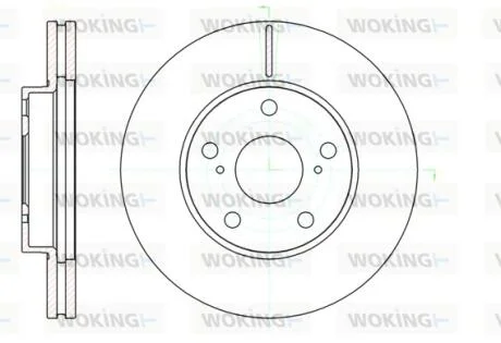 Диск тормозной передний (кратно 2) (пр-во Remsa) Toyota Auris 06>12 WOKING D6104310